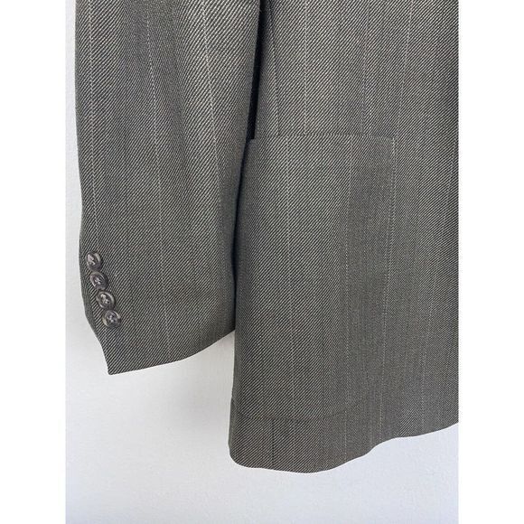 Jos A Bank 44 R 100% Wool Blazer Sport Coat Jacket Herringbone Stripe Brown 2 Bu - Picture 3 of 12